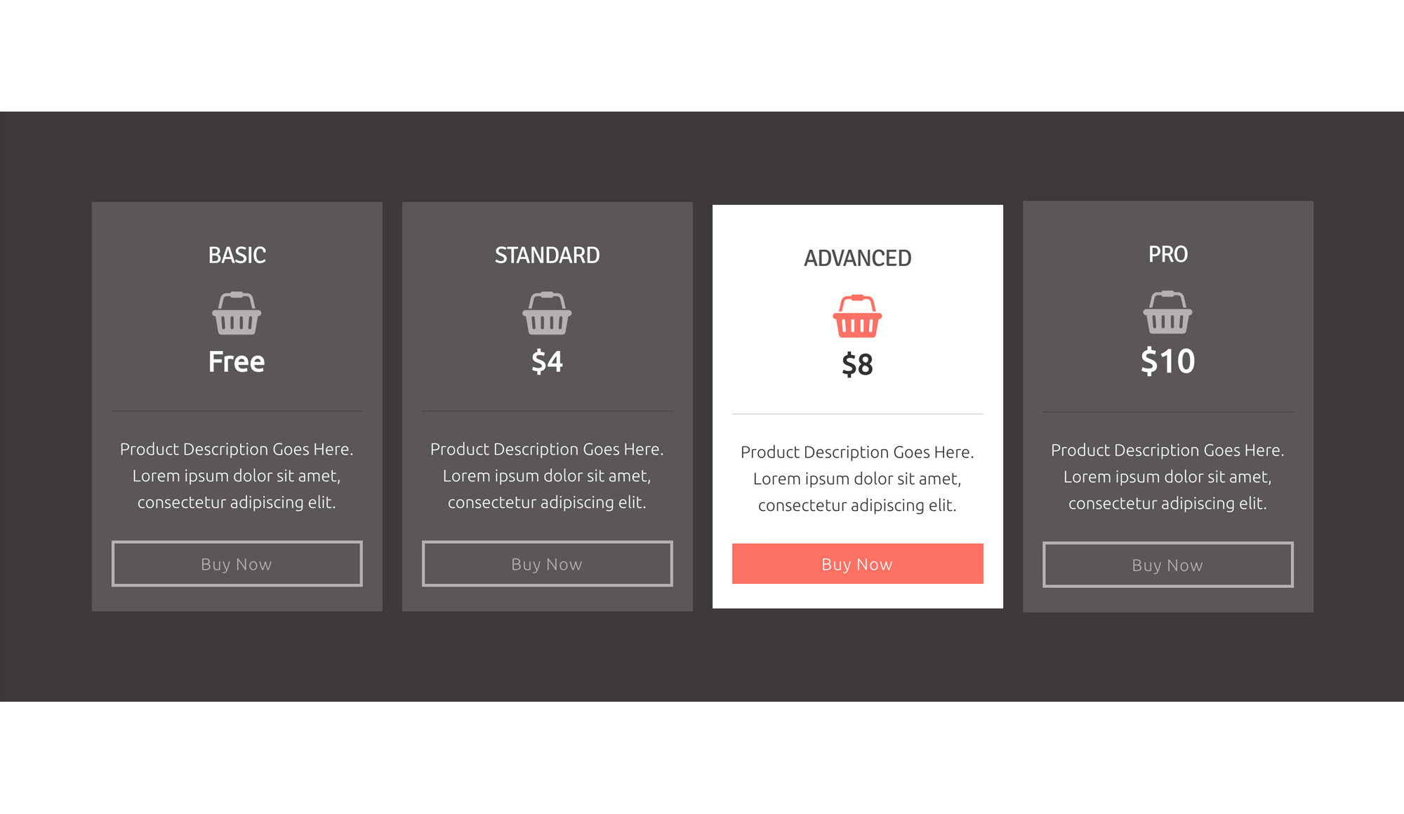 Pricing Table 1